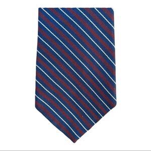 Vintage Red, White and Blue Striped Silk Tie